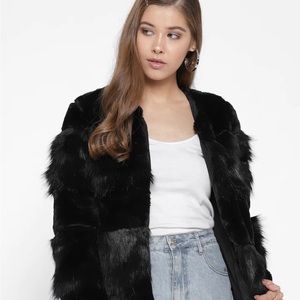 Vera Moda Black Fur Coat